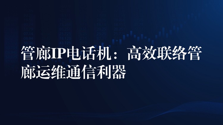管廊IP電話機(jī)：高效聯(lián)絡(luò)管廊運(yùn)維通信利器