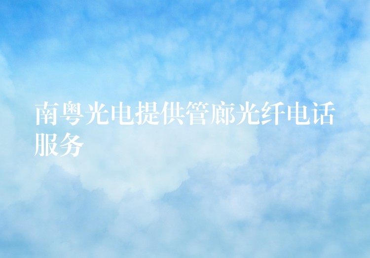 南粵光電提供管廊光纖電話服務(wù)