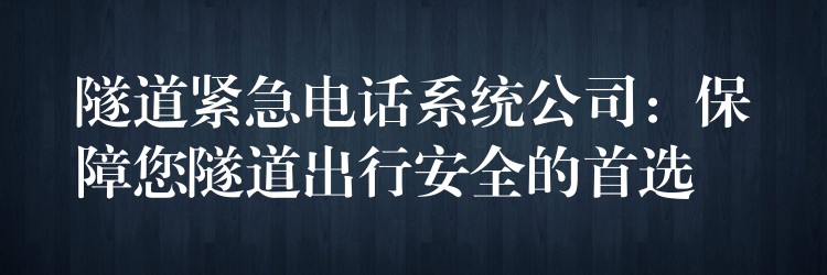 隧道緊急電話系統(tǒng)公司:保障您隧道出行安全的首選 隧道緊急電話系統(tǒng)公司:保障您隧道出行安全的首選