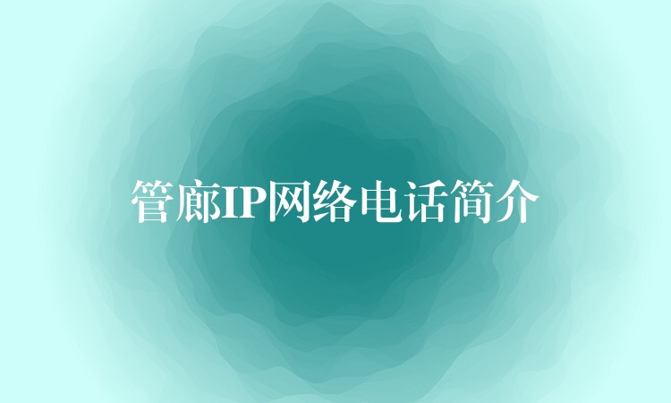  管廊IP網(wǎng)絡(luò)電話簡介