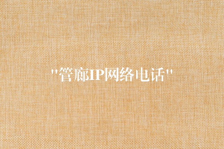  “管廊IP網絡電話”