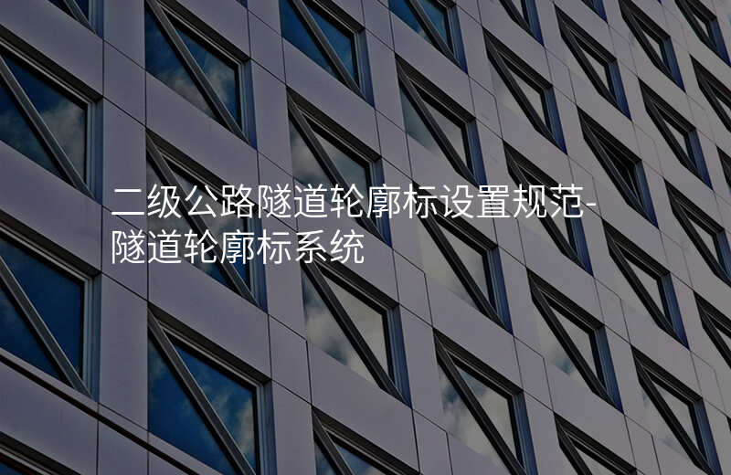  二級公路隧道輪廓標(biāo)設(shè)置規(guī)范-隧道輪廓標(biāo)系統(tǒng)